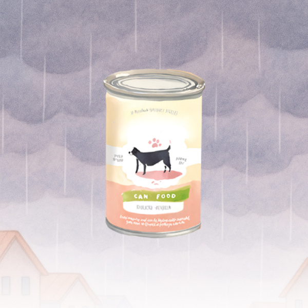 Dona comida húmeda de perrito